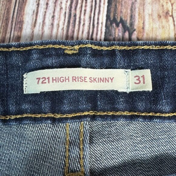 Levi's 721 HIGH RISE SKINNY Womens Size 31 Blue Jeans Denim Pants 30x27.5 - Picture 8 of 11